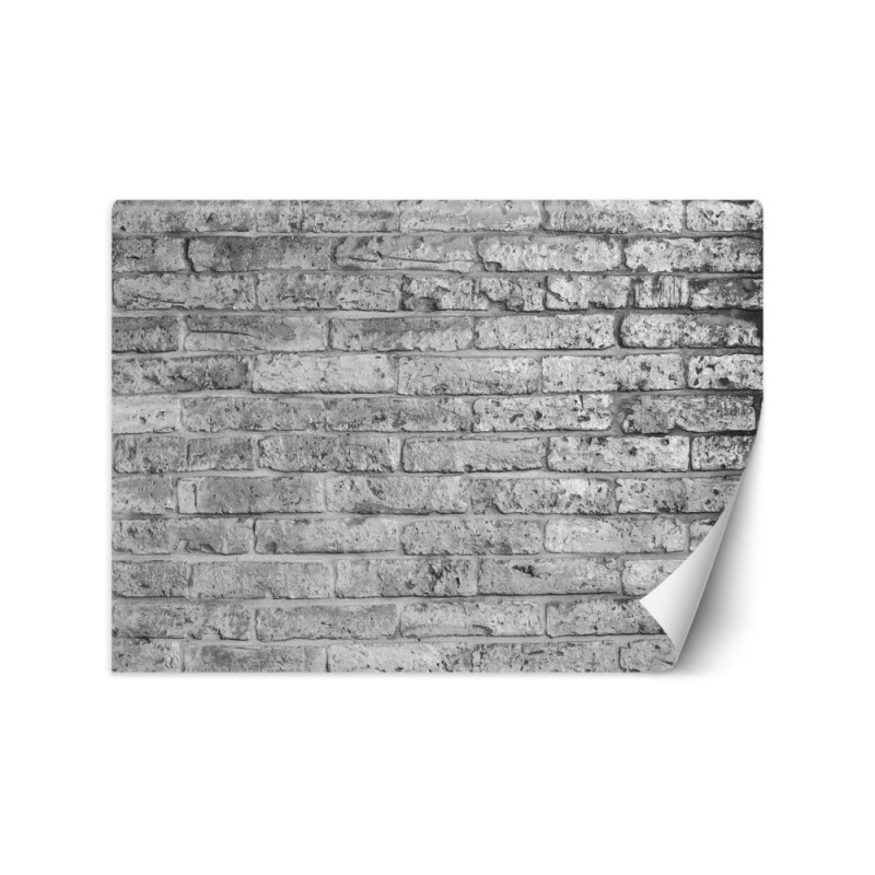 Najnowsze fototapety do salonu - Mur z szarych cegieł | FEEBY