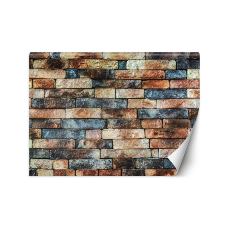 Fototapeta tekstura - Kolorowy mur z piaskowca | FEEBY
