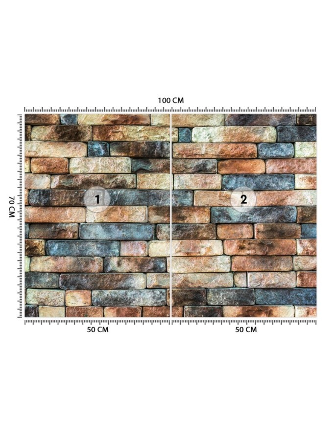 Fototapeta tekstura - Kolorowy mur z piaskowca | FEEBY
