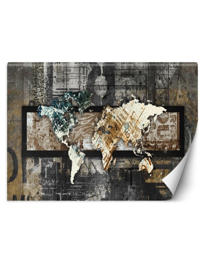 Najmodniejsze fototapety - Mapa świata w stylu vintage | FEEBY