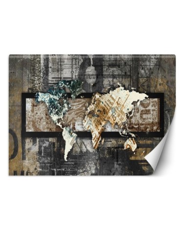 Najmodniejsze fototapety - Mapa świata w stylu vintage | FEEBY