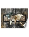 Najmodniejsze fototapety - Mapa świata w stylu vintage | FEEBY