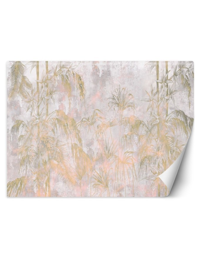 Exotic wall murals - Jungle leaves plants concrete | FEEBY