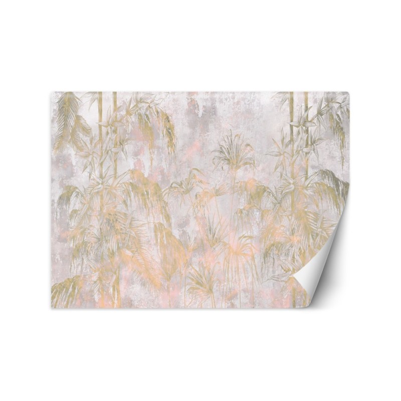 Exotic wall murals - Jungle leaves plants concrete | FEEBY
