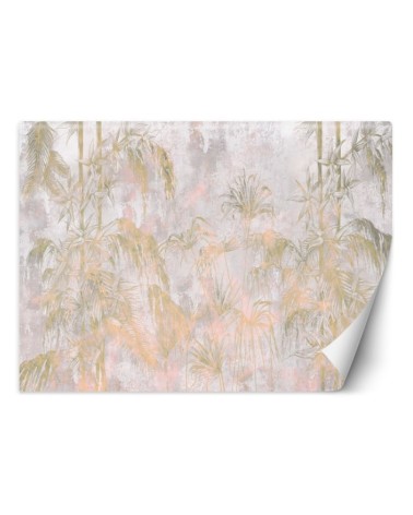 Exotic wall murals - Jungle leaves plants concrete | FEEBY