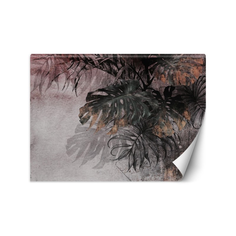 Ekskluzywne fototapety - Monstera Liście Róż Złoto | FEEBY