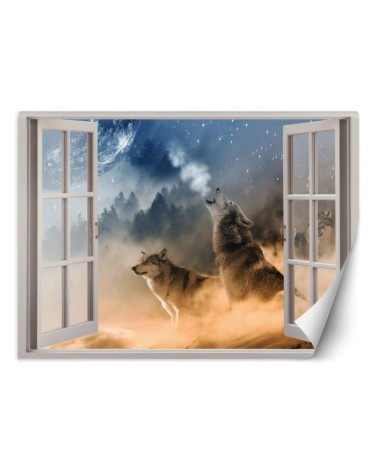 The most fashionable Wallpapers - Window wolf forest in fog | FEEBY
