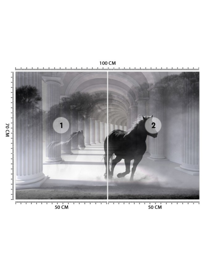 Oryginalne fototapety - Tunel biegnący koń efekt 3D | FEEBY