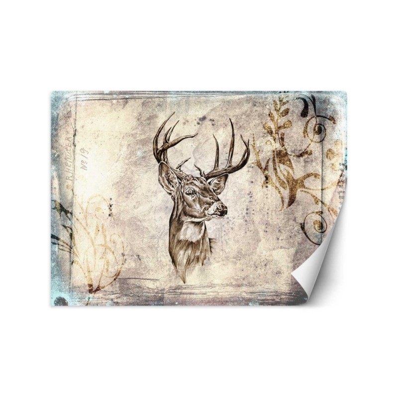 Nowoczesne fototapety na ścianę - Jeleń vintage retro | FEEBY