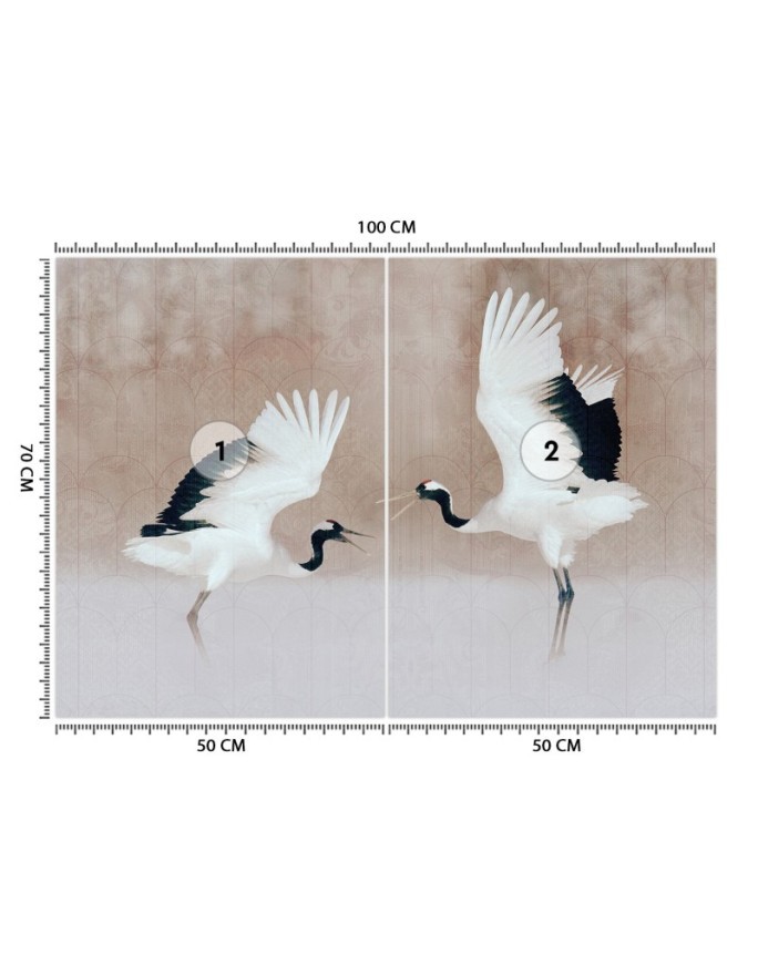 Najmodniejsze fototapety na ścianę - Czaple Ptaki Beż | FEEBY