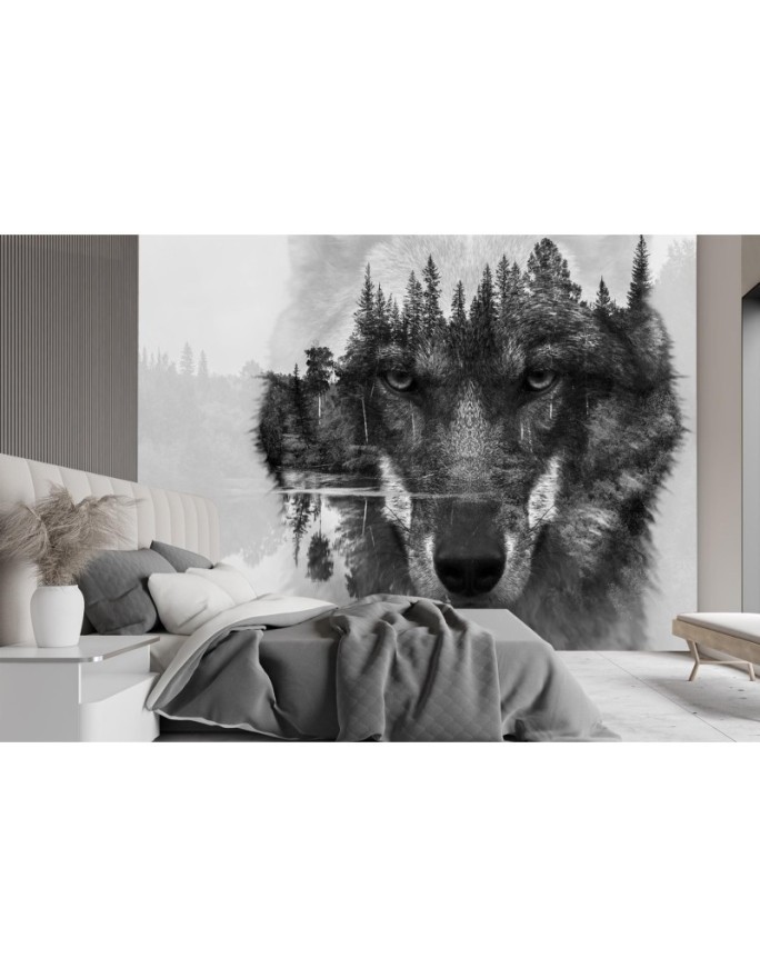 Najmodniejsze fototapety na ścianę - Wilk las we mgle | FEEBY