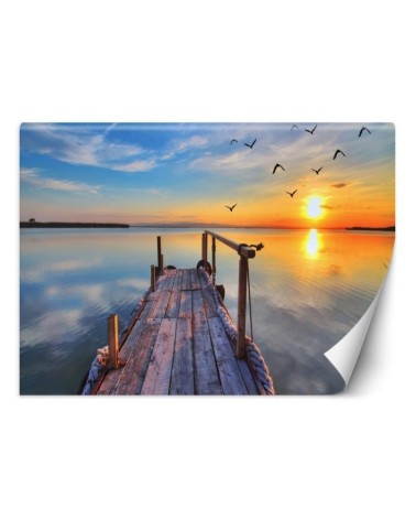 Wallpapers - Wooden deck and sunset | FEEBY