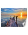 Fototapety z widokiem - Drewniany pomost i zachód słońca | FEEBY
