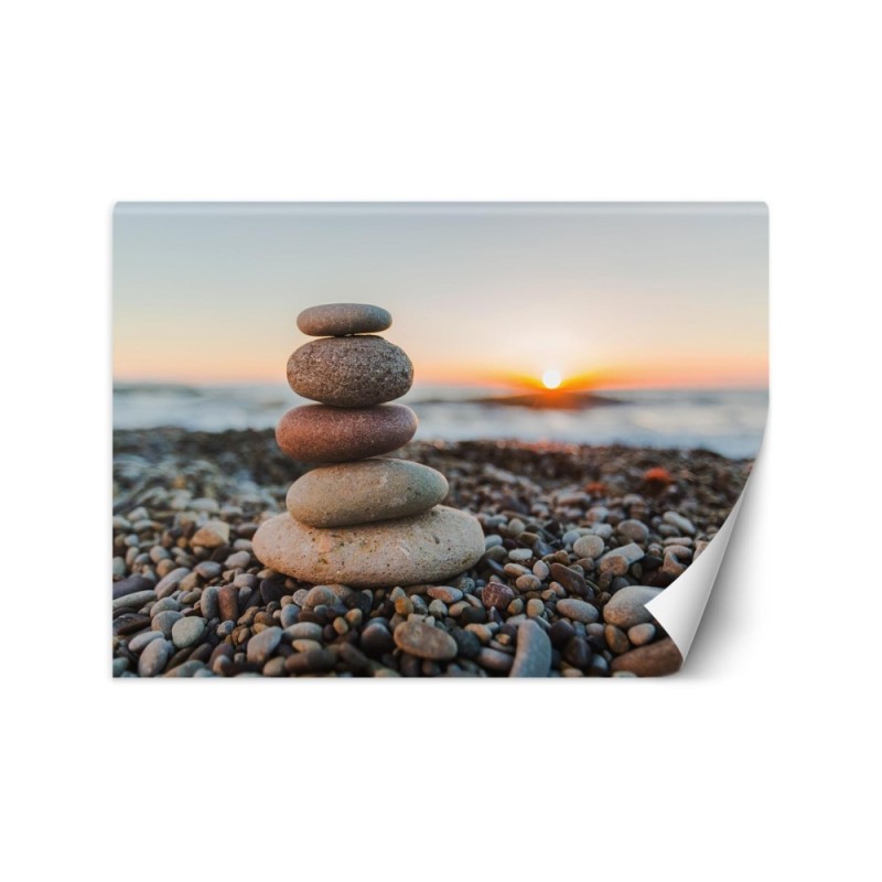 Oryginalne fototapety do salonu - Kamienie na plaży | FEEBY