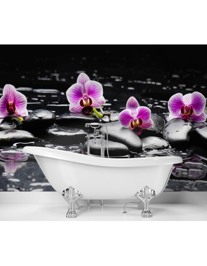 Oryginalne fototapety - Kamienie zen orchidea | FEEBY