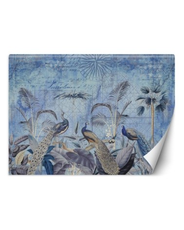Stylish Wallpapers - Peacocks in the tropics blue Andrea Haase | FEEBY