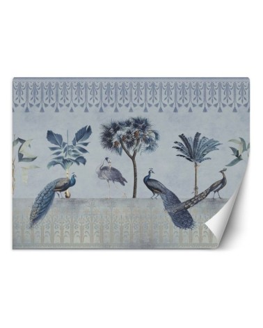 Exotic Wallpapers - Peacocks in the jungle blue Andrea Haase | FEEBY