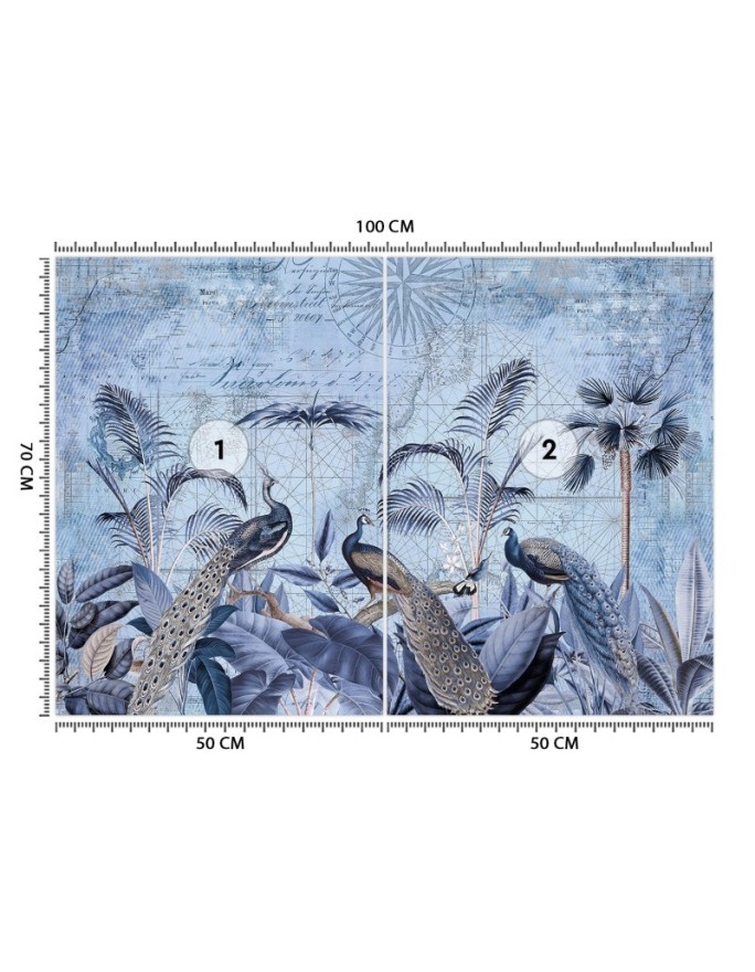 Nowoczesne fototapety - Pawie w tropikach fiolet Andrea Haase | FEEBY