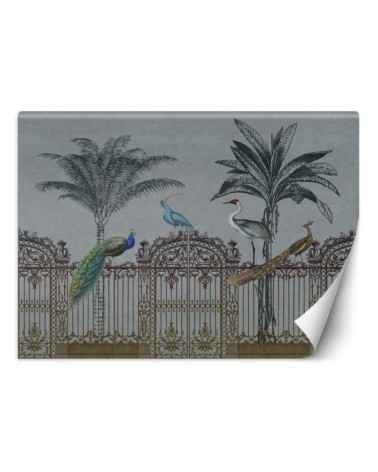 Exotic living room Wallpaper - Birds tropical palm trees Andrea Haase | FEEBY