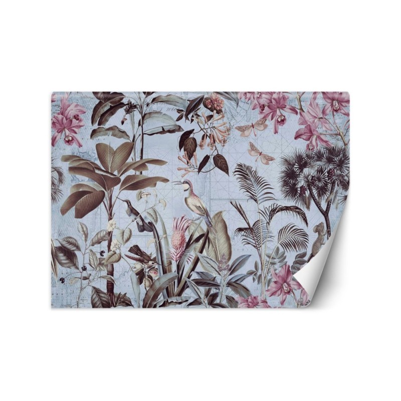 Exotic Wallpaper - Birds among the leaves purple Andrea Haase | FEEBY