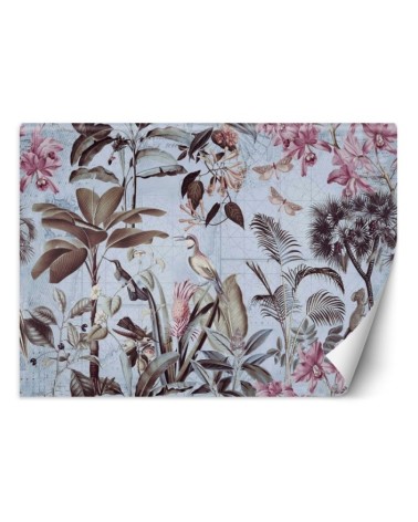 Exotic Wallpaper - Birds among the leaves purple Andrea Haase | FEEBY