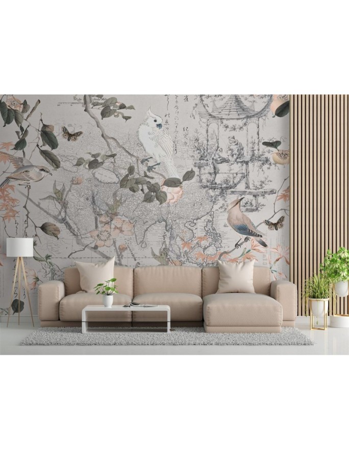 Designerskie fototapety - Stara mapa i ptaki Andrea Haase | FEEBY