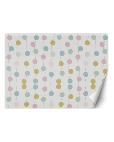 Children's room wall mural - Boho coloured balls | FEEBY