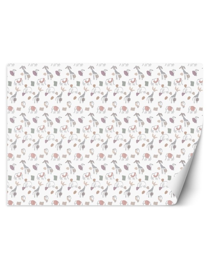 Fototapeta dziecięca - Pastel geometryczne zoo | FEEBY