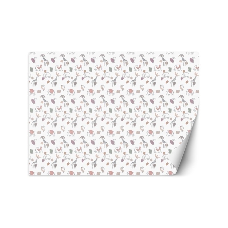 Fototapeta dziecięca - Pastel geometryczne zoo | FEEBY