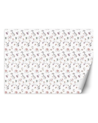 Children's room wall mural - Pastel geometric zoo | FEEBY