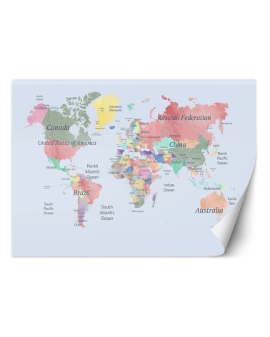 Fototapeta dla dzieci - Pastelowa kolorowa mapa | FEEBY