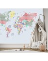 Fototapeta dla dzieci - Pastelowa kolorowa mapa | FEEBY