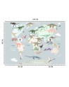 Fototapeta dla chłopca i dziewczynki - Pastelowa mapa dinozaurów | FEEBY