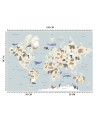 Fototapeta do pokoju dziecka - Pastelowa mapa kontynentów | FEEBY
