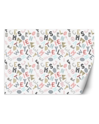 Children's wall mural - Pastel letters | FEEBY