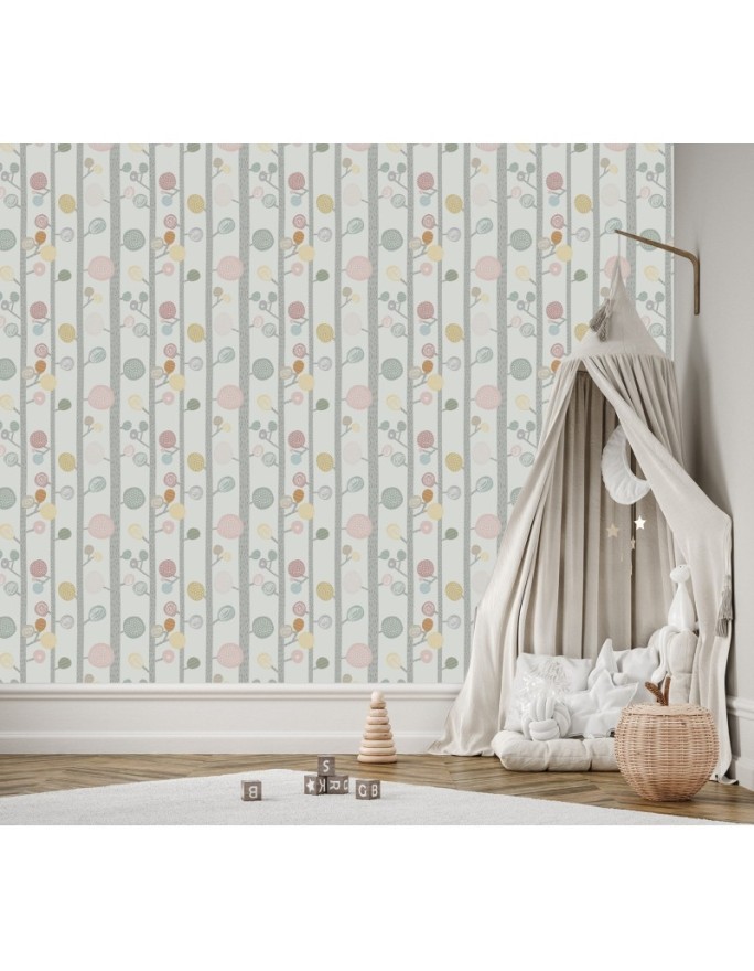 Fototapety dla dzieci - Scandi drzewa gałązki pastel | FEEBY