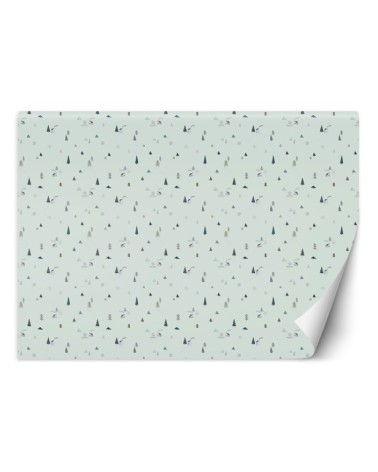 Children's wall murals - Scandi trees and cottages | FEEBY