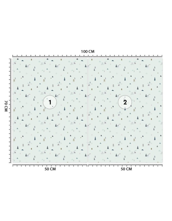 Fototapety dla dzieci - Scandi drzewa i domki | FEEBY