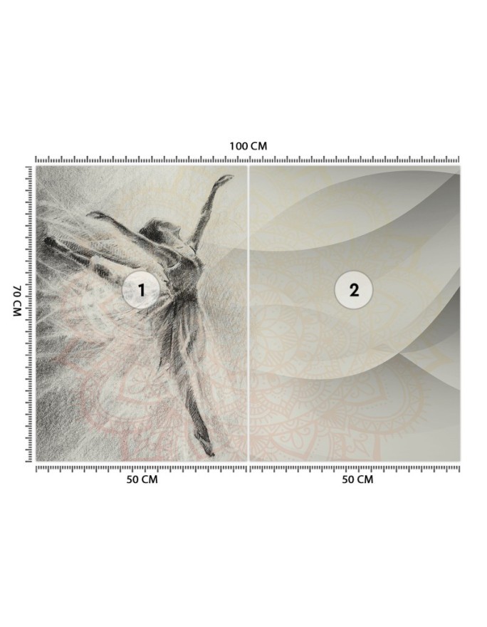 Inspirujące fototapety - Baletnica mandala tło | FEEBY