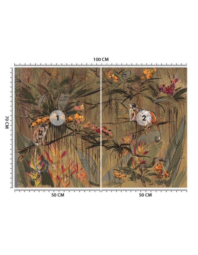 Ekskluzywna fototapeta - Małpy w dżungli | FEEBY