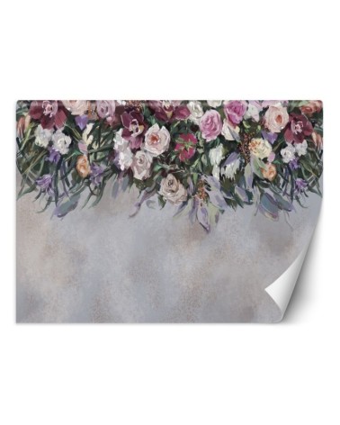Original wall murals - Hanging bouquet of flowers concrete | FEEBY