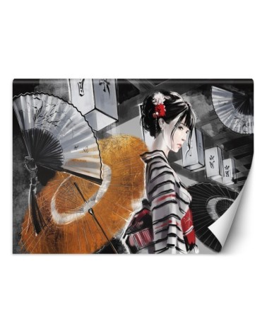 Modern wall murals - Geisha with fan | FEEBY