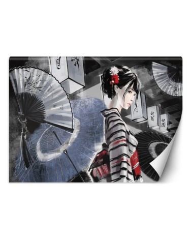 Modern wall murals - Geisha with fan | FEEBY
