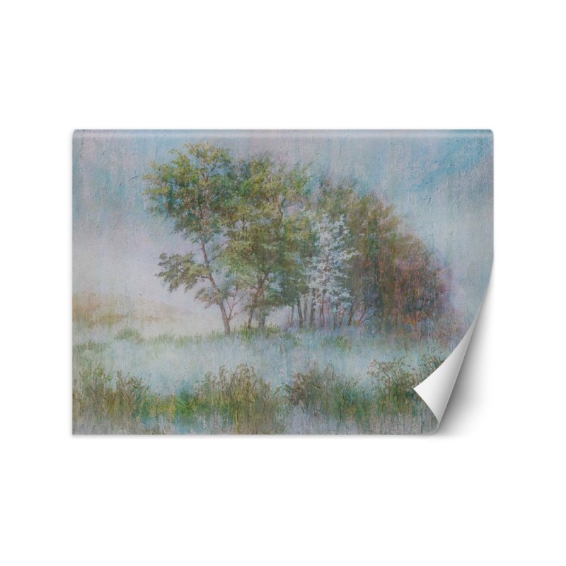 Inspirational wall murals - Trees in mist watercolour | FEEBY