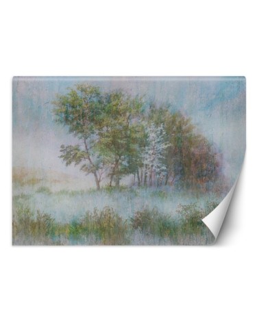 Inspirational wall murals - Trees in mist watercolour | FEEBY