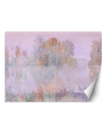 Stylish wall murals - Lake view fog watercolour | FEEBY
