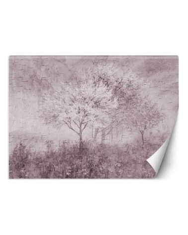 The most fashionable wall murals - Trees in the mist in a meadow watercolour | FEEBY