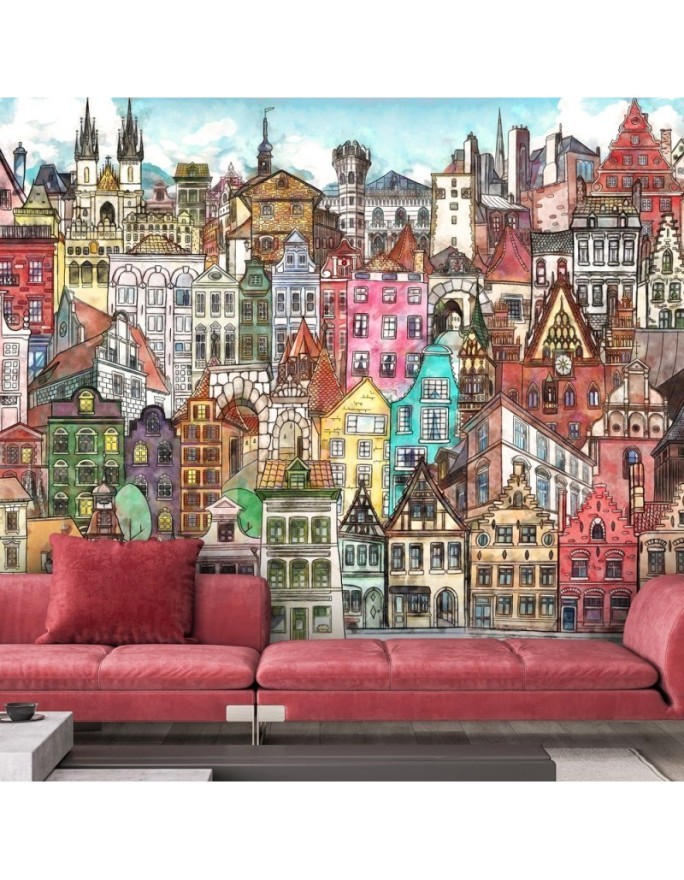 Fototapeta dla dzieci na ścianę - Kolorowe miasto | FEEBY