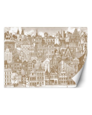 Children's room Wallpaper - Cheerful vintage city | FEEBY