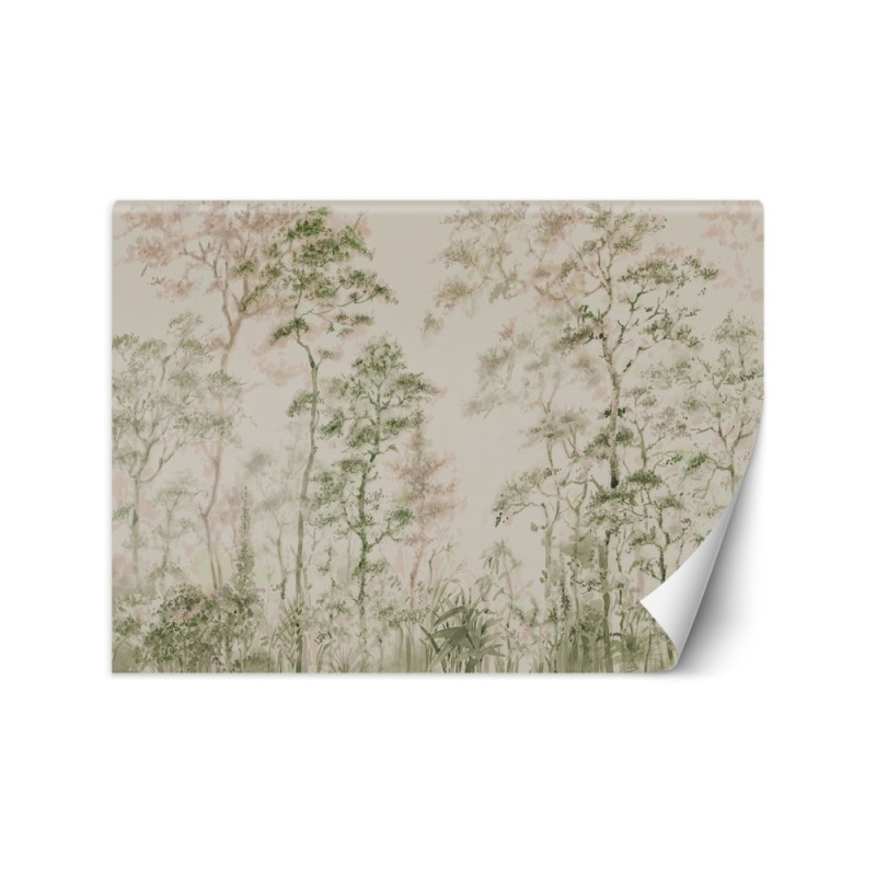 Stylowe fototapety - Drzewa natura szary zielony | FEEBY